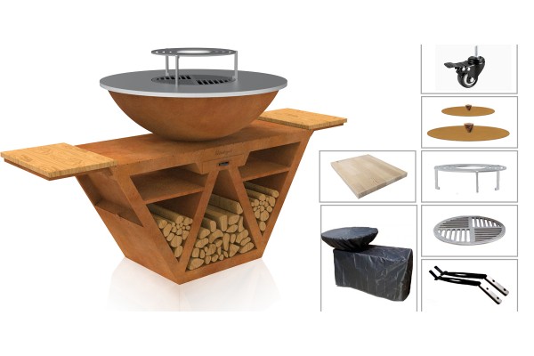 Pack Brasero barbecue Galaxy - corten...