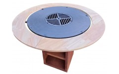 Runder Holztisch Feuerplattengrill Saturn-Jupiter 80cm