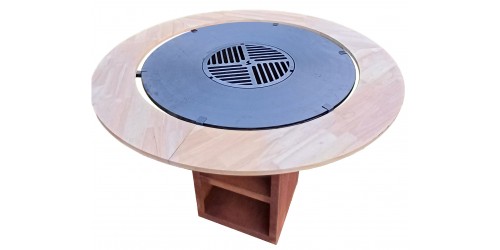 Table circulaire en bois pour brasero Saturn et Jupiter 80cm