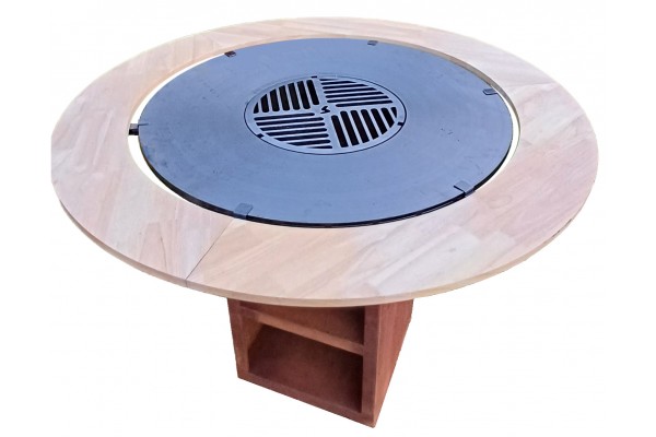 Table circulaire en bois pour brasero Saturn et Jupiter 100cm