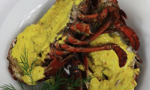 Homard grillé au Pastis et à la crème de Safran